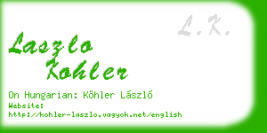 laszlo kohler business card